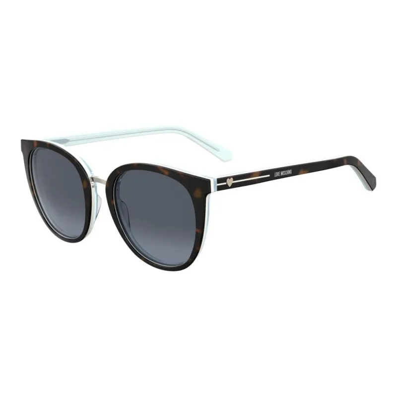 LOVE MOSCHINO Acetate Plastic Oval Sunglasses Women's Black-0