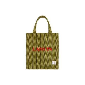 Lanvin Cotton Tote Bag, Shopping Bag, Handbag Women's Black & Corn