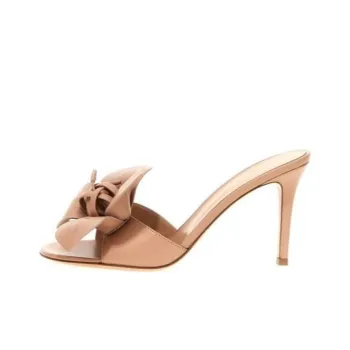 GIANVITO ROSSI Floral-appliqué Leather Mules