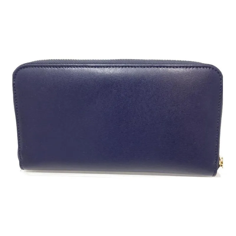 FERRAGAMO Leather Wallet Women's Marine Blue-2