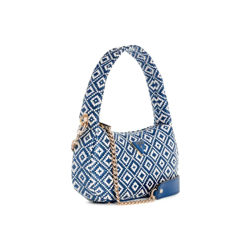 GUESS Raffia Hobo Bag Portable Crossbody Bag Shoulder Bag Women's Blue-1