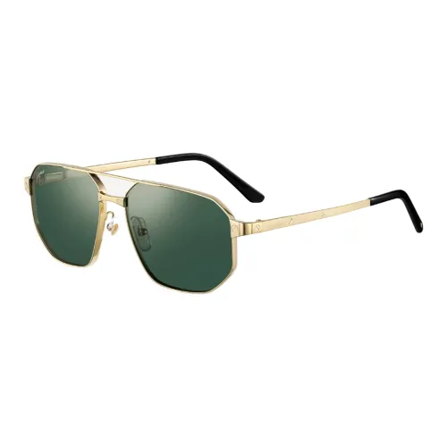 CARTIER Metal Aviator Sunglasses Unisex Gold