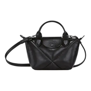 LONGCHAMP Le Pliage Cuir Leather Crossbody Bags Handbags Extra Small Women's Black