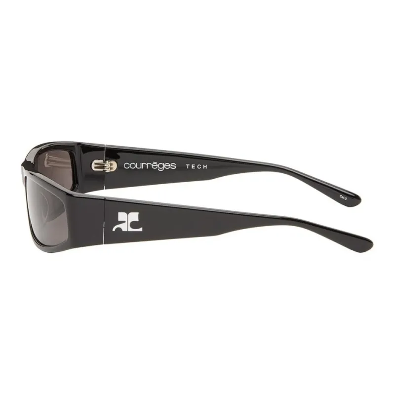 COURREGES Acetate Rectangular Sunglasses Unisex Black-1