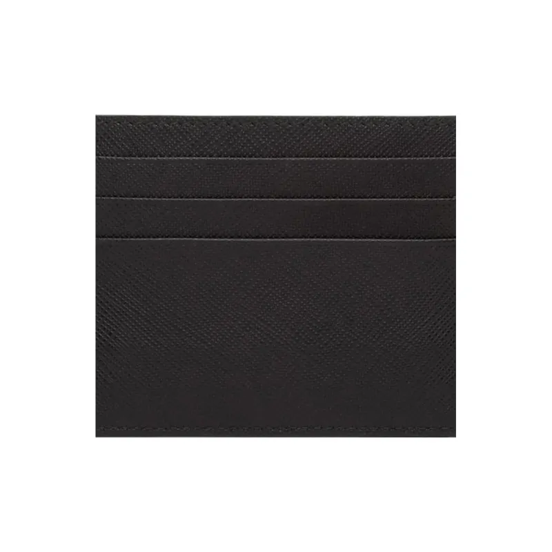 PRADA Leather Card Holder Women's Black-4