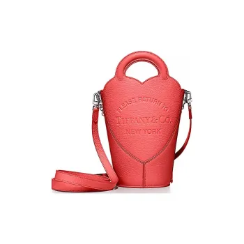 TIFFANY & CO. Taurillon Leather Bucket Bag Handbag Shoulder Bag Crossbody Bag Mini Women's Lotus Red