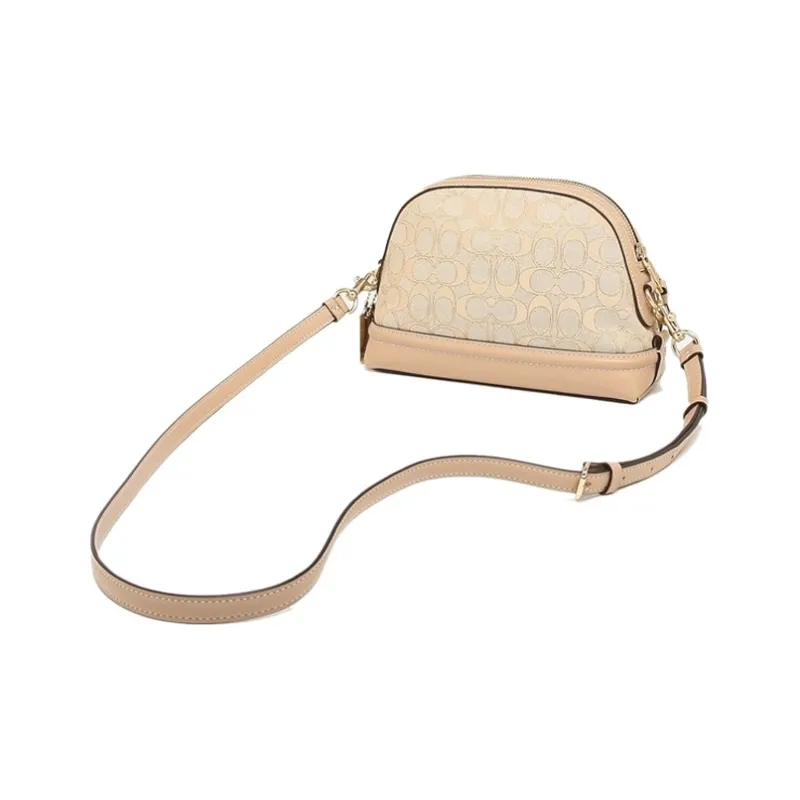 COACH Ivie Cow Leather Dome Bag Shoulder Bag Crossbody Bag Women's Brown Monogram-4