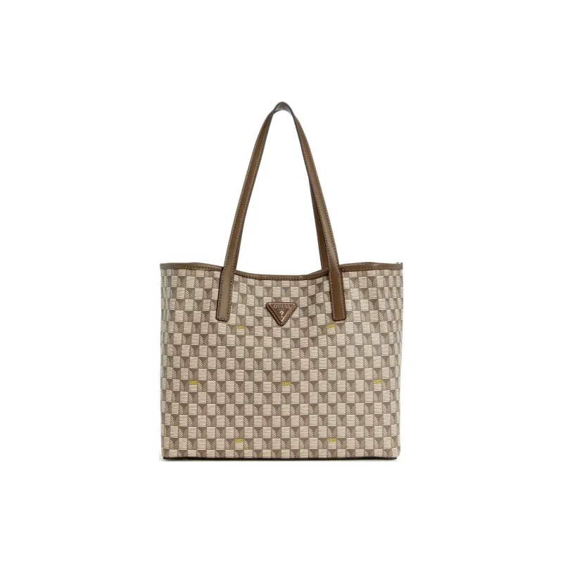 GUESS Artificial Leather Tote Bag Shopping Bag Shoulder Bag Handbag Small Size Women's Brown-2