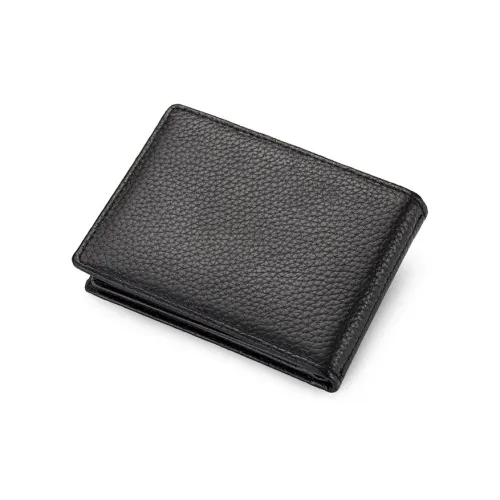 BISON DENIM Top Grain Cow Leather Card Holder Vintage Fashion Business Casual Men's