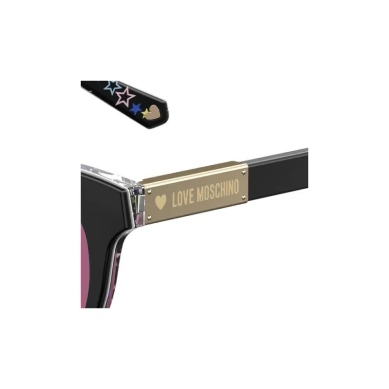 LOVE MOSCHINO Acetate Oval Sunglasses Women's Black-2