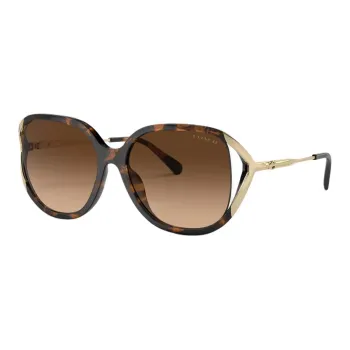 COACH Irregular Shape Sunglasses Women's Tortoiseshell