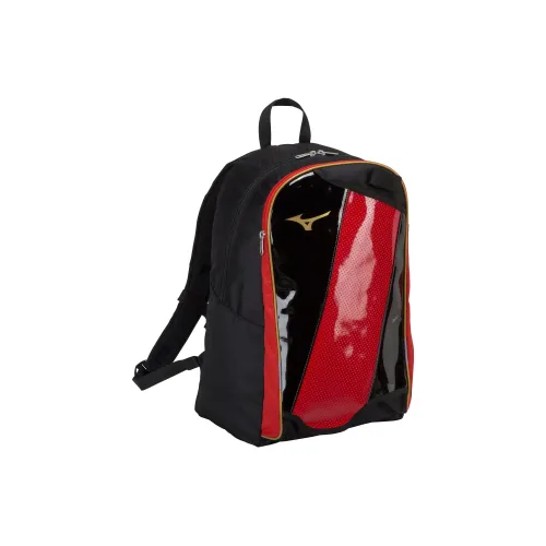 Mizuno Polyester Backpack Unisex Black Red