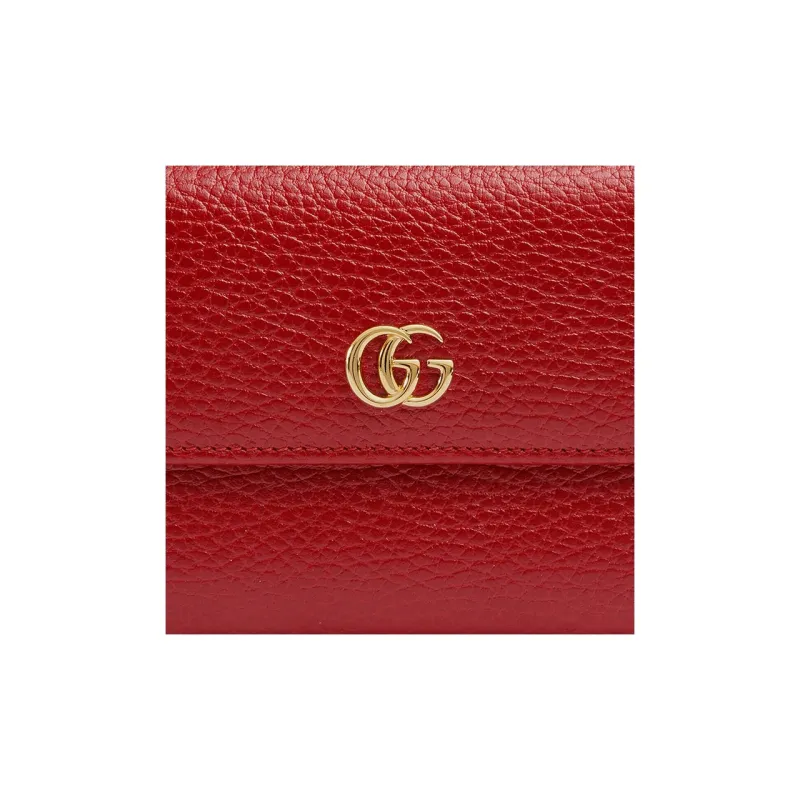 GUCCI GG Marmont Leather Wallet Women's Red-6