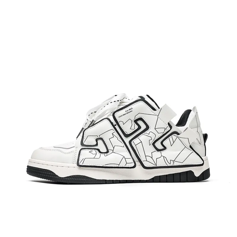 Angelmi Anti Slip Wear Resistant Low Top Skateboard Shoes Unisex White-0