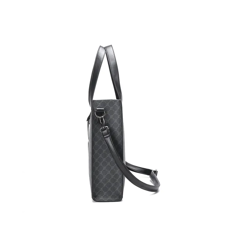 Old Man's Head PVC Shoulder Bag, Crossbody Bag, Handbag Women's Black-1