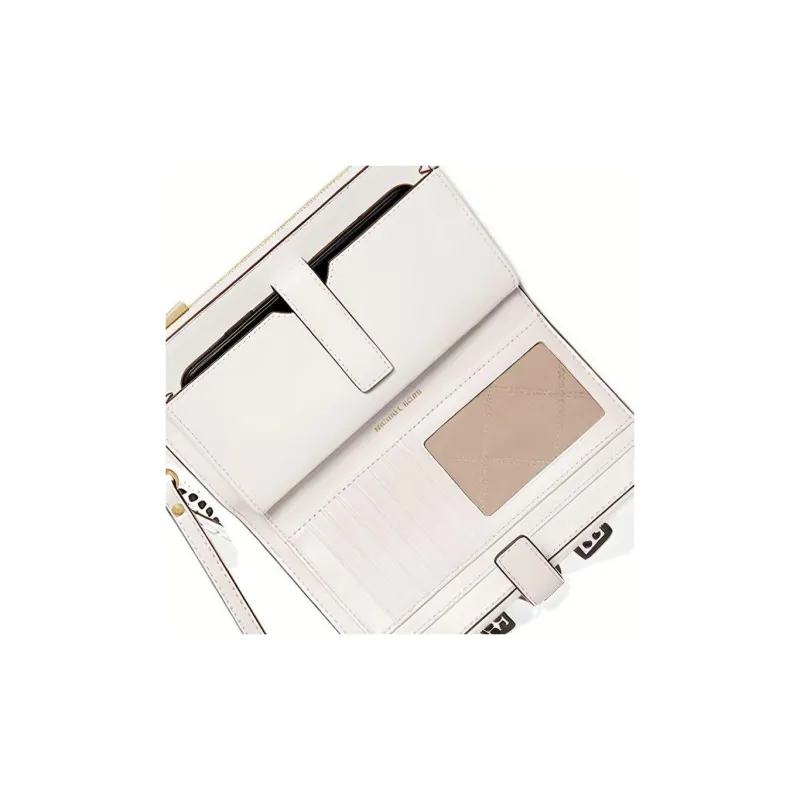 MICHAEL KORS Cow Leather Coin Purse Clutch Small Size Women's Black White-2