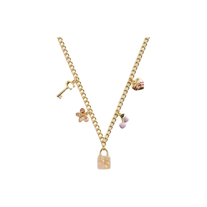 COACH Brass Plated, Resin, Glass, Cubic Zirconia Necklaces Women's Gold-0