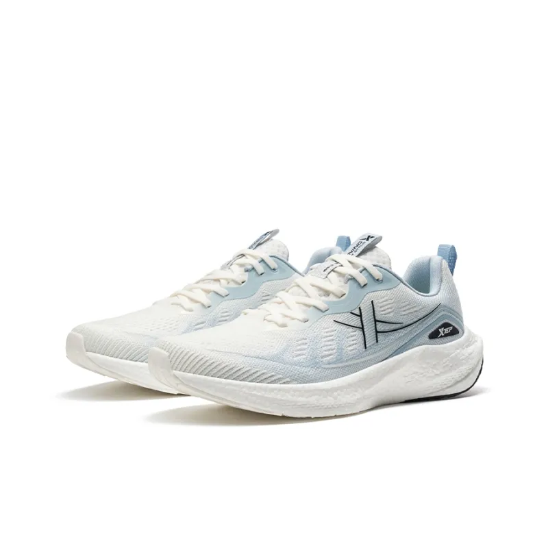 XTEP Cushioning Breathable Low Top Running Shoes Men's Sail White/Evening Dusty Blue-4