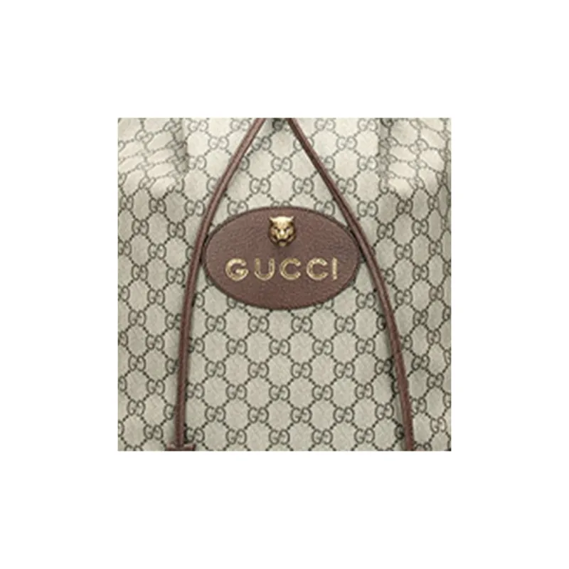 GUCCI Canvas Bucket Bag Backpack Large Size Unisex Ebony & Brown-5