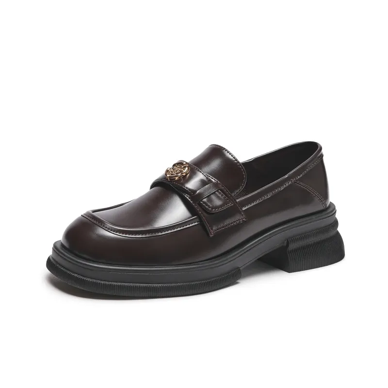 Hotwind Leather Shoes Medium Heel Women's-5