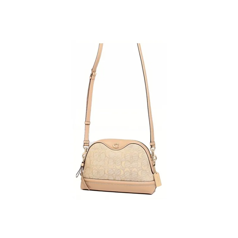 COACH Ivie Cow Leather Dome Bag Shoulder Bag Crossbody Bag Women's Brown Monogram-2