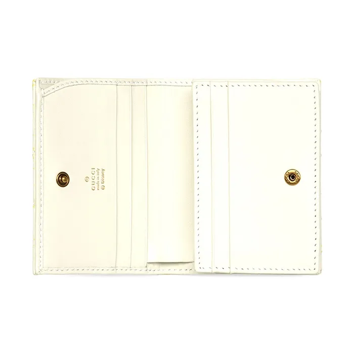 GUCCI GG Marmont Leather Wallets Card Holders Women's Ivory-4