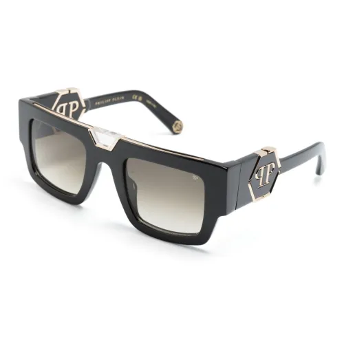 PHILIPP PLEIN Logo-lettering Rectangle-frame Sunglasses