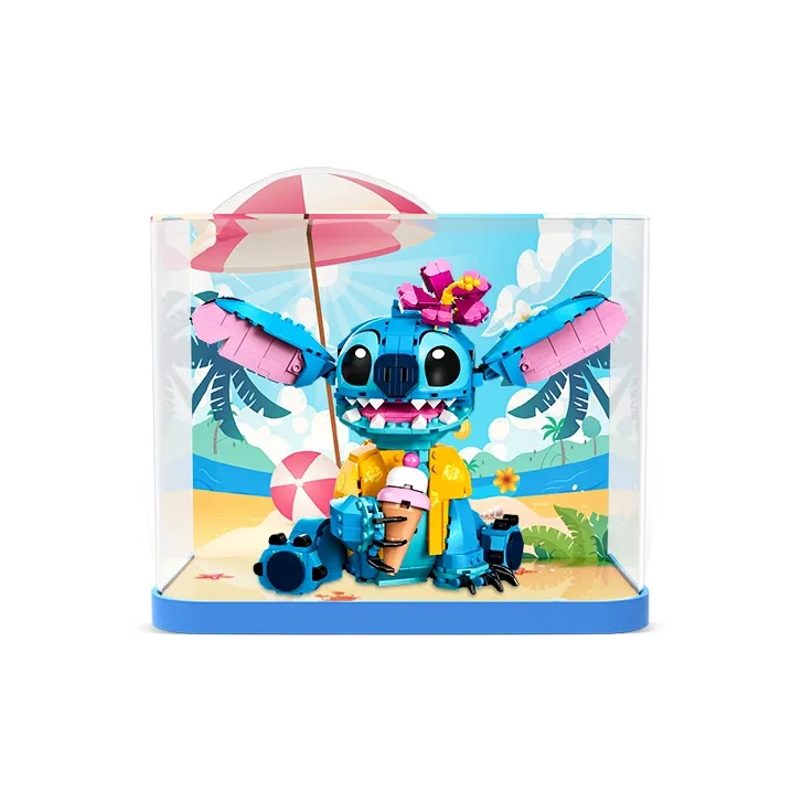 LIGHT YOUR BRICKS 100 Joy Compatibility Building Block Disney 43249 Lilo & Stitch Display Case Model Accessories-0