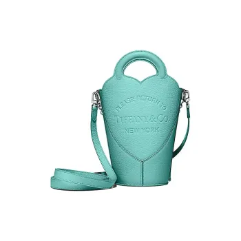 TIFFANY & CO. Taurillon Leather Bucket Bag, Handbag, Shoulder Bag, Crossbody Bag Mini Women's Tiffany Blue Color