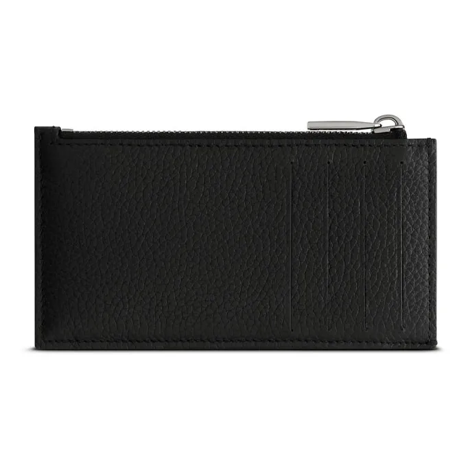 DIOR Cow Leather With Fabric Card Holder Men's Black/Beige-2