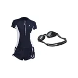 Black Swimsuit+Swim Goggles