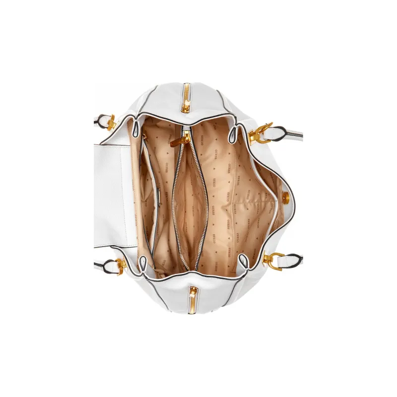 GUESS Litchi Grain Artificial Leather Tote Bag Shopping Bag Shoulder Bag Crossbody Bag Handbag Women's White-3