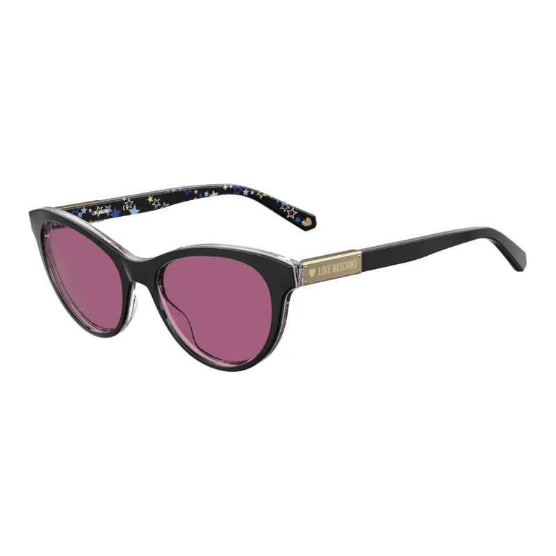 LOVE MOSCHINO Acetate Oval Sunglasses Women's Black-0