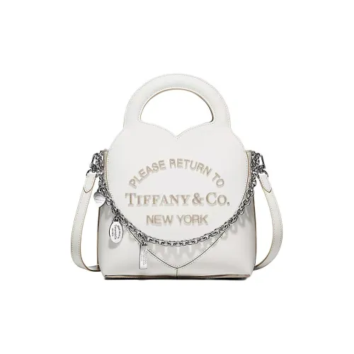 TIFFANY & CO. Leather Tote Bag Shopping Bag Handbag Shoulder Bag Crossbody Bag Mini Women's White