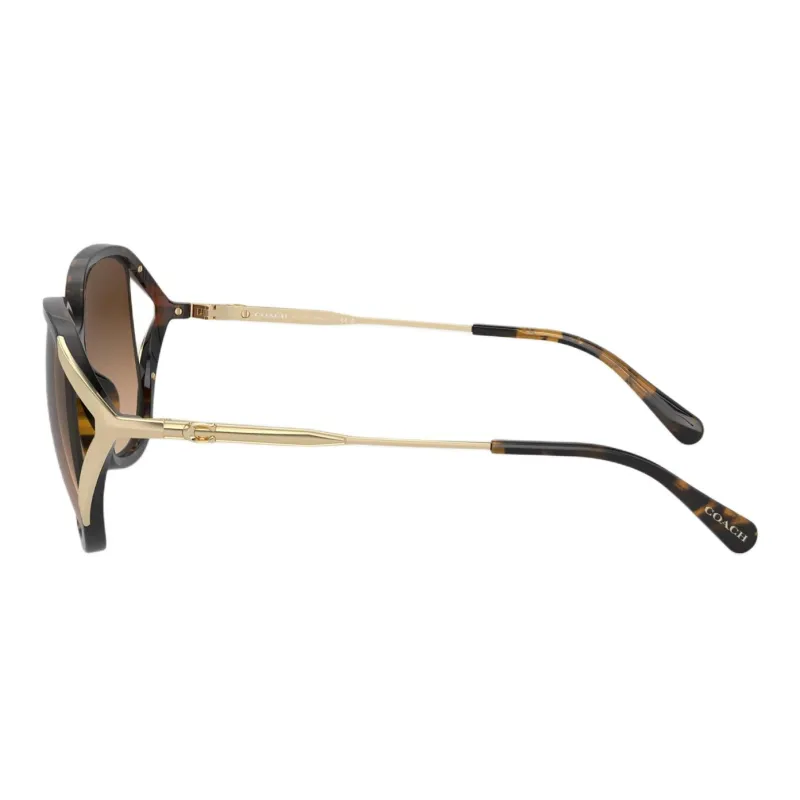 COACH Irregular Shape Sunglasses Women's Tortoiseshell-2