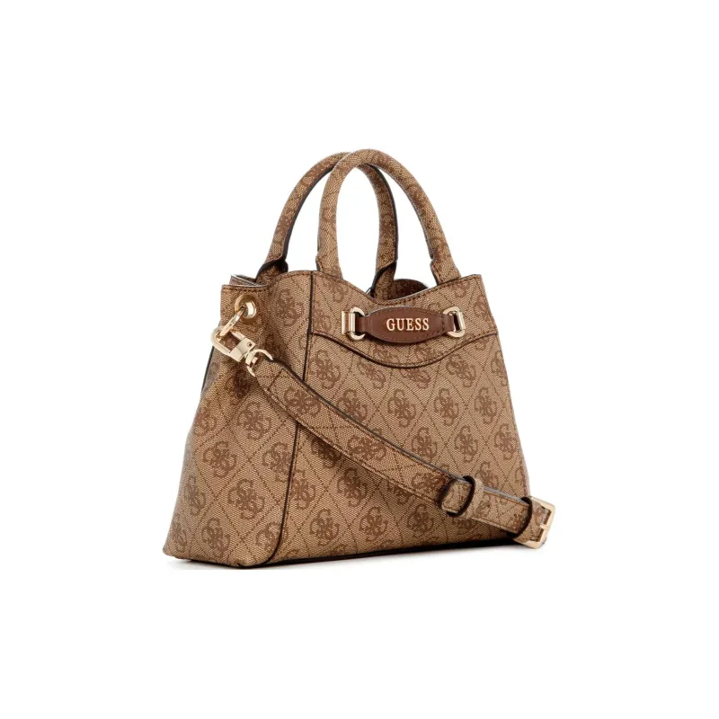 GUESS Canvas Coated With Artificial Leather Handbag Shoulder Bag Crossbody Bag Mini Women's Brown-1