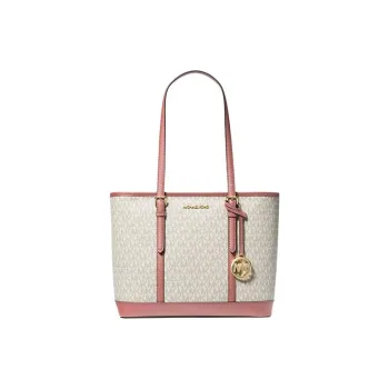 MICHAEL KORS Jet Set Travel Coated Canvas Tote Bag Shopping Bag Handbag Shoulder Bag Women's Pink Multicolor Vanilla