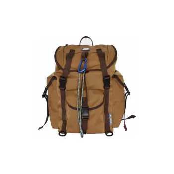KOUGA Water-Repellent Matte Oxford Backpack Unisex Brownish-Yellow Beige-Gray