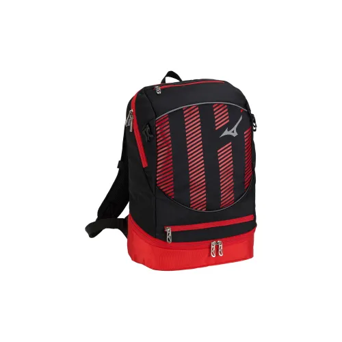 Mizuno Polyester Backpack Unisex Black & Red