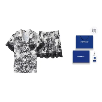 Floating Light Islands Pajama Set Women's Box Black