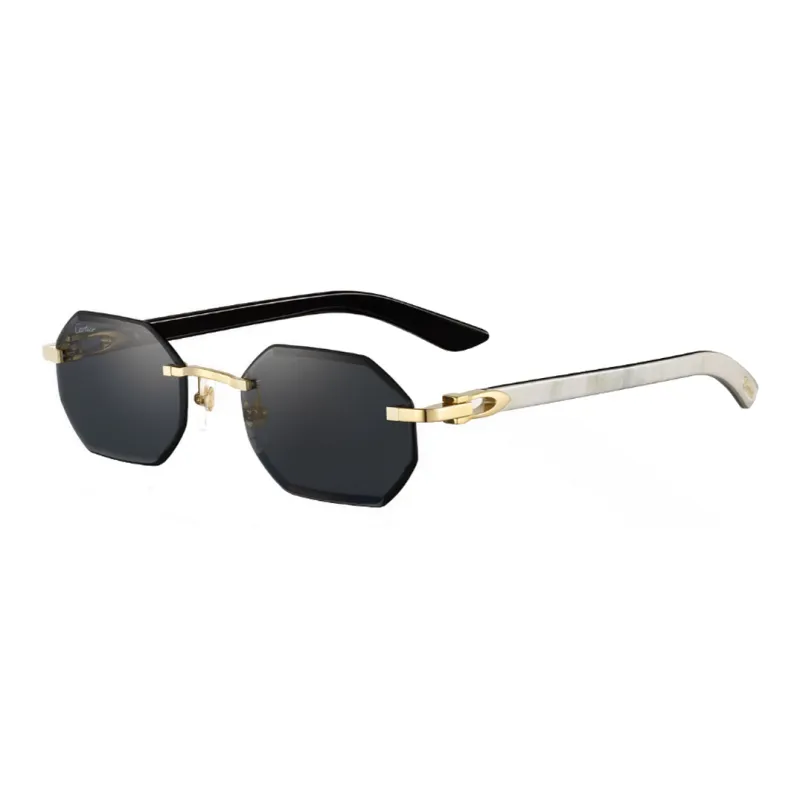 CARTIER Horn Irregular Shape Sunglasses Unisex Black-0
