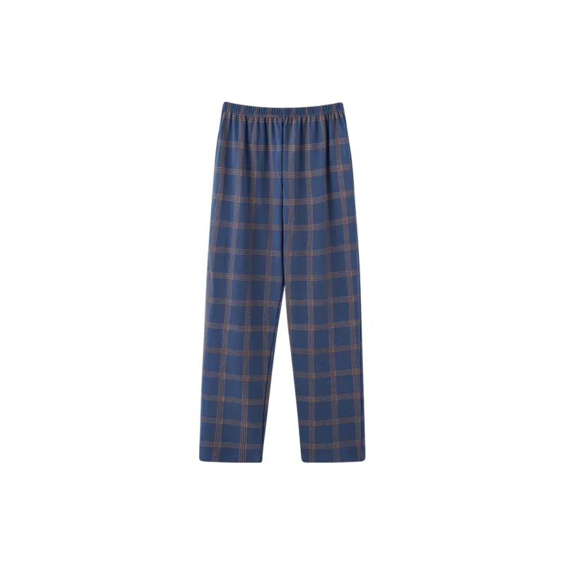 Ordifen Pajama Pants Men's Blue Plaid-0