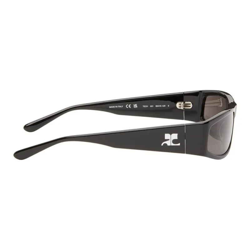 COURREGES Acetate Rectangular Sunglasses Unisex Black-2