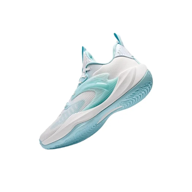 Anta Light Cavalry 9 Cushioning Anti Slip And Wear Resistant Low Top Basketball Shoes Men's White Gray Blue-2