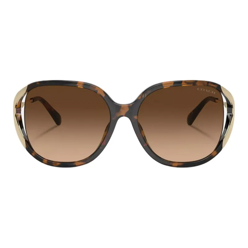 COACH Irregular Shape Sunglasses Women's Tortoiseshell-1
