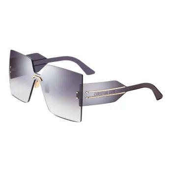 DIOR Metal Irregular Shape Sunglasses Women's Purple