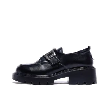 Warrior Synthetic Leather Chunky Heel Mary Jane Shoes 5cm Women's Black