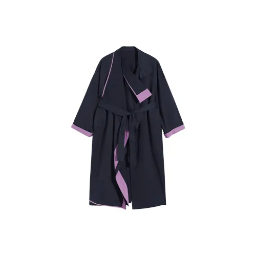 Ouyang Trench Coats Women's Navy Blue