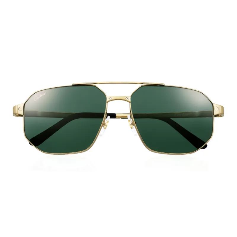 CARTIER Metal Aviator Sunglasses Unisex Gold-1