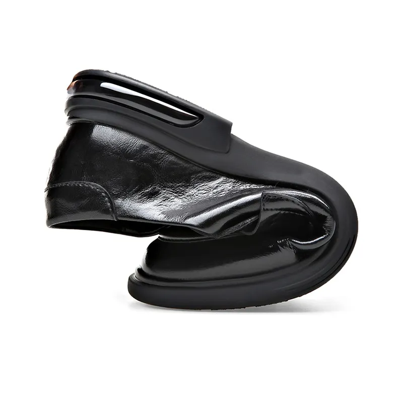 GZZ Men's Casual Shoes Men Low Top Black/Brown-6